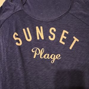 Sundry vacation tshirt sz 3 (L) Sunset Plage [beach, in French] swim cover